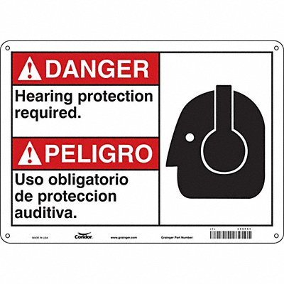 CONDOR 466F51 Safety Sign 10 in x 14 in Polyethylene