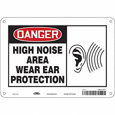 CONDOR 466F57 Safety Sign 7 in x 10 in Aluminum