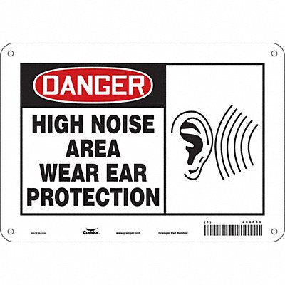 CONDOR 466F59 Safety Sign 7 in x 10 in Polyethylene