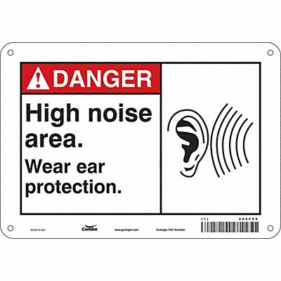CONDOR 466F66 Safety Sign 7 in x 10 in Polyethylene