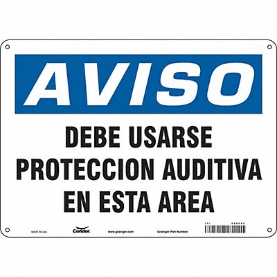 CONDOR 466F92 Safety Sign 10 in x 14 in Aluminum