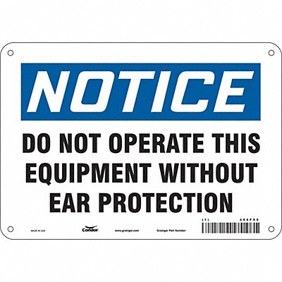 CONDOR 466F95 Safety Sign 7 in x 10 in Aluminum