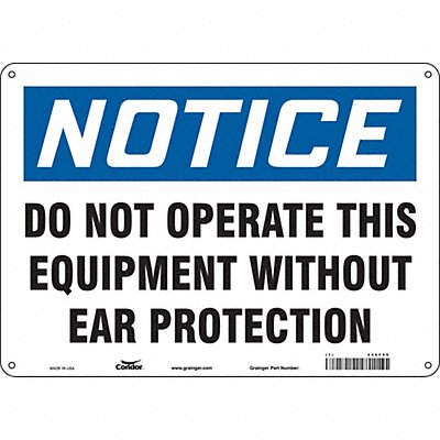 CONDOR 466F99 Safety Sign 10 in x 14 in Polyethylene