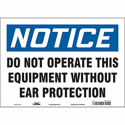 CONDOR 466G04 Safety Sign 10 in x 14 in Vinyl