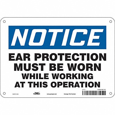 CONDOR 466G15 Safety Sign 7 in x 10 in Aluminum