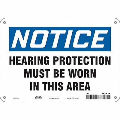 CONDOR 466G34 Safety Sign 7 in x 10 in Aluminum