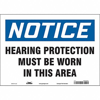 CONDOR 466G42 Safety Sign 10 inx14 in Vinyl