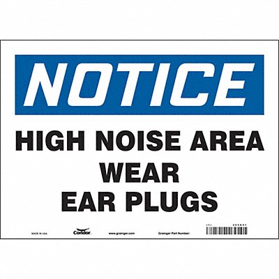 CONDOR 466G51 Safety Sign 10 in x 14 in Vinyl