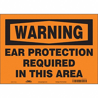 CONDOR 466G83 Safety Sign 10 inx14 in Vinyl