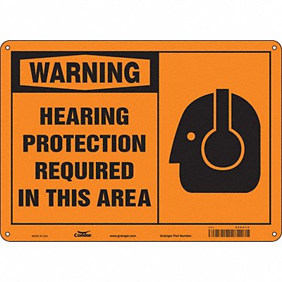 CONDOR 466H12 Safety Sign 10 inx14 in Aluminum