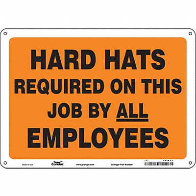 CONDOR 466K29 Safety Sign 10 in x 14 in Aluminum