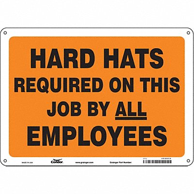 CONDOR 466K32 Safety Sign 10 in x 14 in Polyethylene