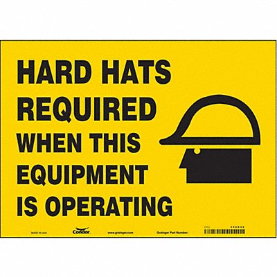 CONDOR 466K42 Safety Sign 10 in x 14 in Vinyl
