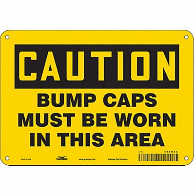 CONDOR 466K43 Safety Sign 7 in x 10 in Aluminum