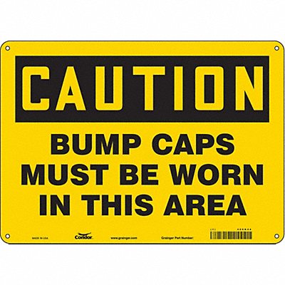 CONDOR 466K44 Safety Sign 10 inx14 in Aluminum