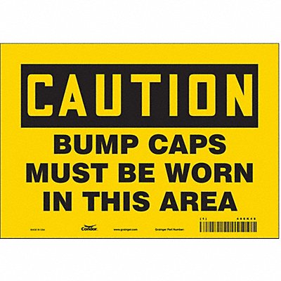 CONDOR 466K48 Safety Sign 7 in x 10 in Vinyl