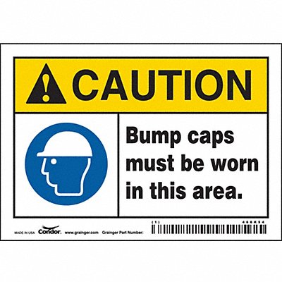 CONDOR 466K54 Safety Sign 3 1/2 inx5 in Vinyl