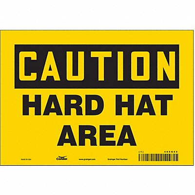 CONDOR 466K65 Safety Sign 7 in x 10 in Vinyl