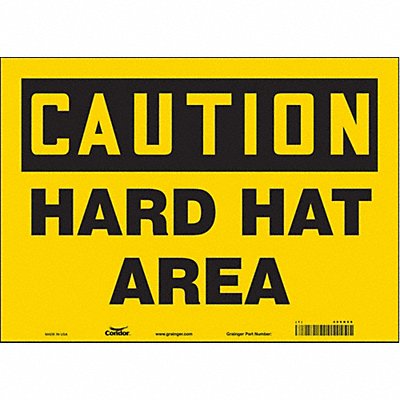 CONDOR 466K66 Safety Sign 10 inx14 in Vinyl