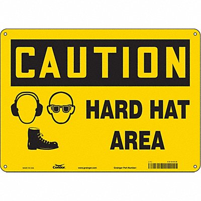 CONDOR 466K68 Safety Sign 10 inx14 in Aluminum