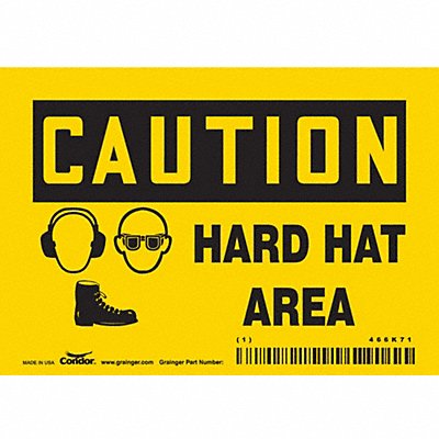 CONDOR 466K71 Safety Sign 3.5in x 5in Vinyl
