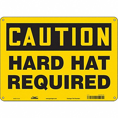 CONDOR 466K76 Safety Sign 10 inx14 in Aluminum