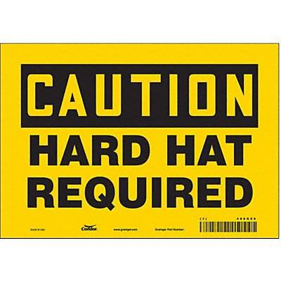 CONDOR 466K80 Safety Sign 7 inx10 in Vinyl