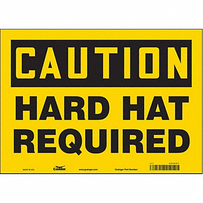 CONDOR 466K81 Safety Sign 10 inx14 in Vinyl