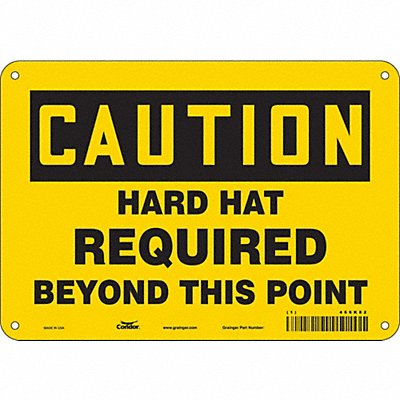 CONDOR 466K82 Safety Sign 7 in x 10 in Aluminum