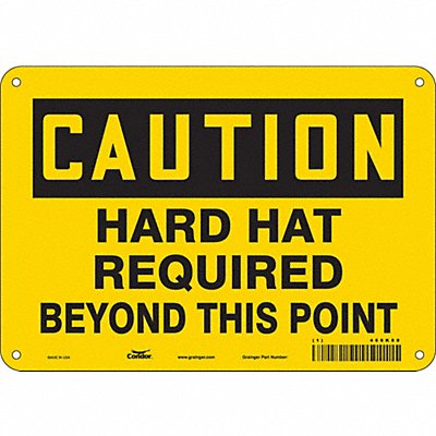 CONDOR 466K89 Safety Sign 7 in x 10 in Aluminum