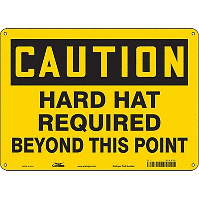 CONDOR 466K90 Safety Sign 10 inx14 in Aluminum