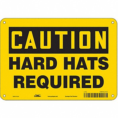 CONDOR 466L12 Safety Sign 7 in x 10 in Aluminum