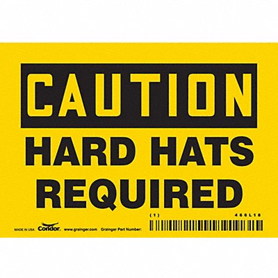 CONDOR 466L18 Safety Sign 3 1/2 inx5 in Vinyl