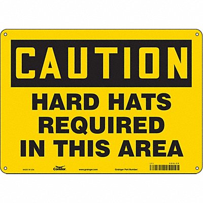 CONDOR 466L39 Safety Sign 10 in x 14 in Polyethylene