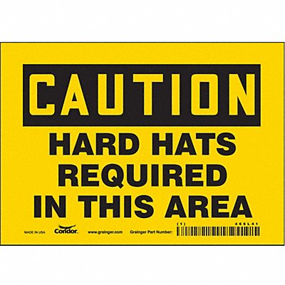 CONDOR 466L41 Safety Sign 5 inx7 in Vinyl