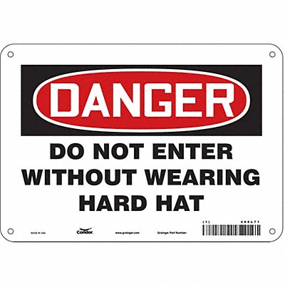 CONDOR 466L71 Safety Sign 7 in x 10 in Aluminum