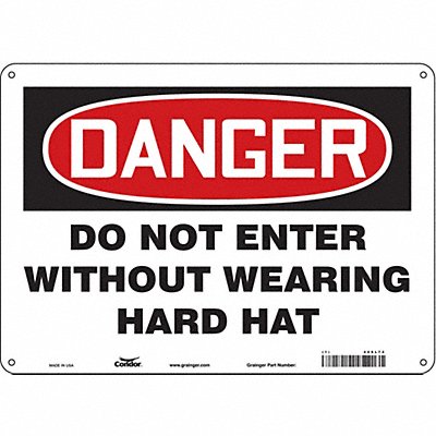 CONDOR 466L72 Safety Sign 10 inx14 in Aluminum