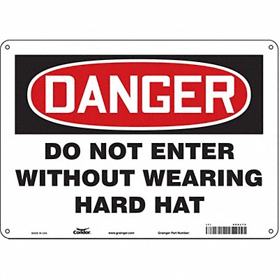 CONDOR 466L74 Safety Sign 10 in x 14 in Polyethylene