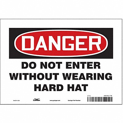CONDOR 466L75 Safety Sign 7 in x 10 in Vinyl