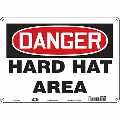 CONDOR 466L84 J6929 Safety Sign 10 inx14 in Aluminum
