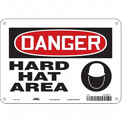 CONDOR 466M01 Safety Sign 7 in x 10 in Aluminum