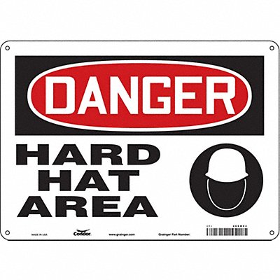CONDOR 466M02 Safety Sign 10 inx14 in Aluminum