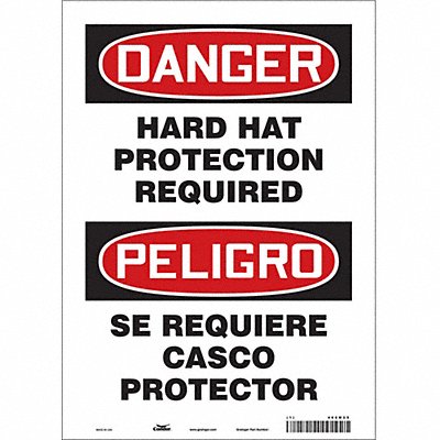 CONDOR 466M25 Safety Sign 14 inx10 in Vinyl