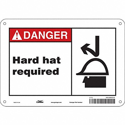 CONDOR 466M39 Safety Sign 7 in x 10 in Aluminum