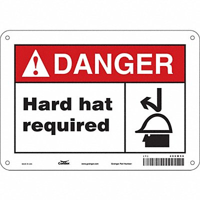 CONDOR 466M56 Safety Sign 7 in x 10 in Polyethylene