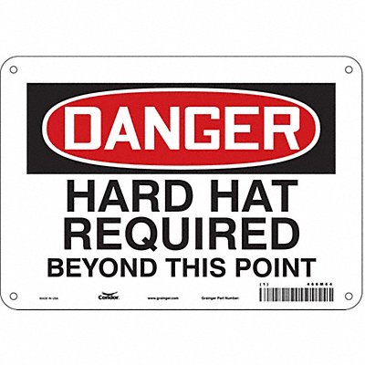 CONDOR 466M64 Safety Sign 7 in x 10 in Aluminum