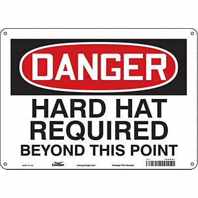 CONDOR 466M65 Safety Sign 10 in x 14 in Aluminum
