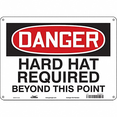 CONDOR 466M67 Safety Sign 10 in x 14 in Polyethylene