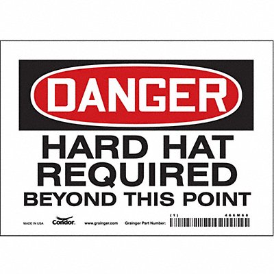 CONDOR 466M68 Safety Sign 5 in x 7 in Vinyl