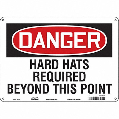 CONDOR 466M74 Safety Sign 10 in x 14 in Polyethylene